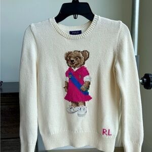 Polo by Ralph Lauren Cream Sweater with Bear Design